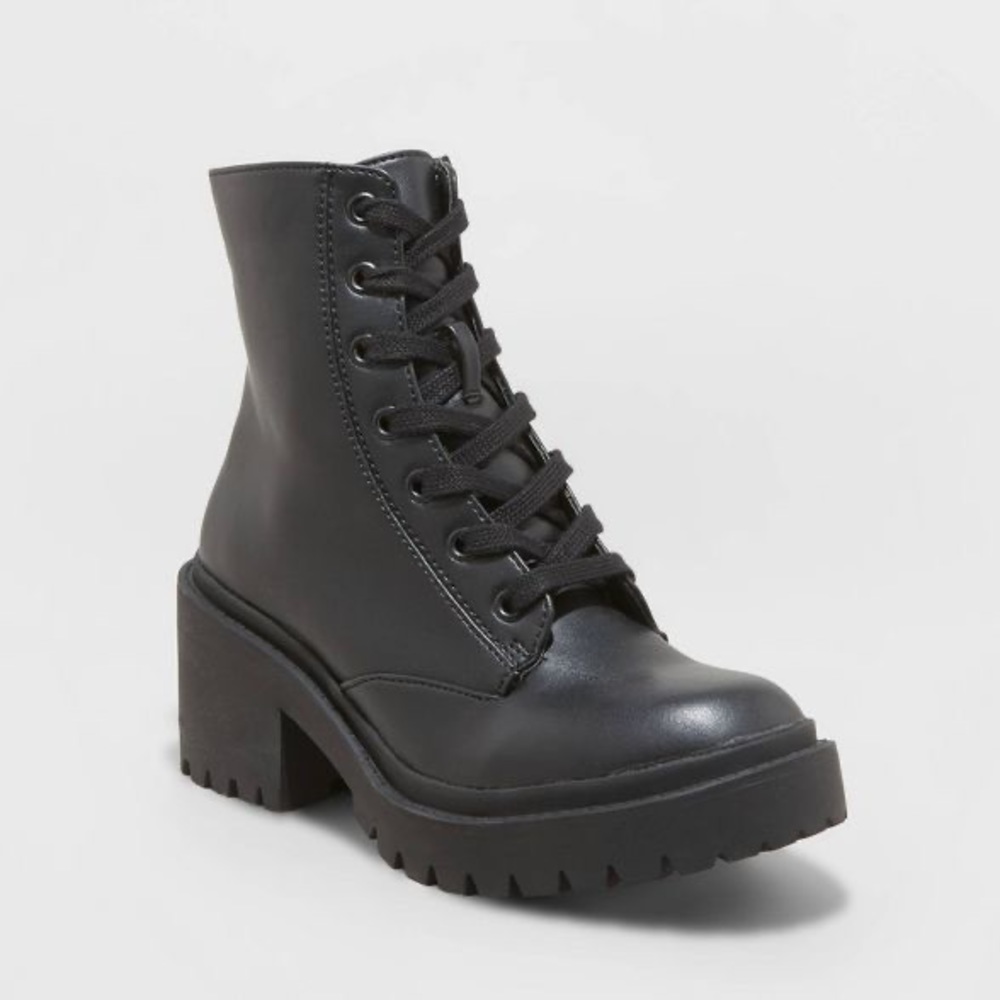 Women's Brie Combat Boots - A New Day™ in Black (Size 7)
